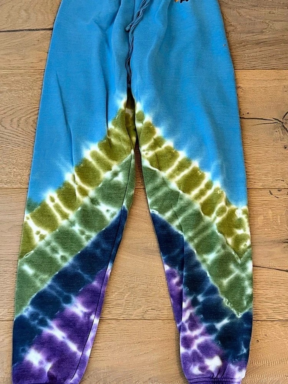 Aviator Nation Hand Dyed V Sweatpants Tie-Dye Blue & Green  XS